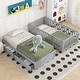 preview thumbnail 104 of 118, Wood Cribs Convertible Toddler Bed with Fence Guardrails and 2 Drawers Split into Independent Floor Bed and Daybed Slat Support