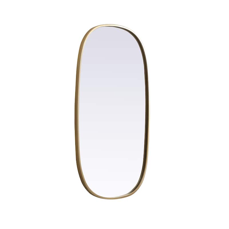 Indigo Home Metal Frame Oval Mirror 20x36 Inch