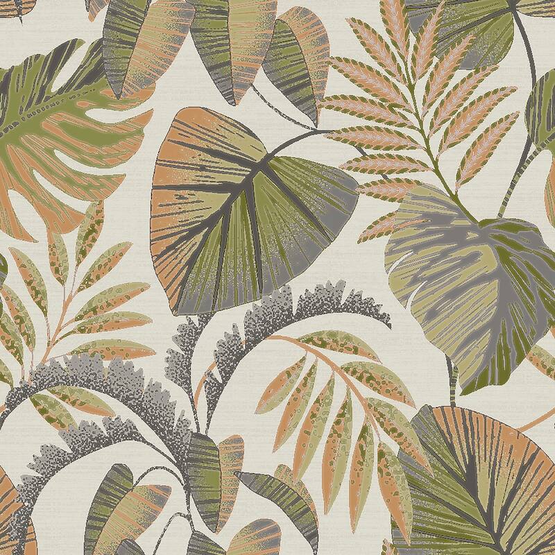 NEXT Jungle Leaves Orange Removable Wallpaper Bed Bath & Beyond