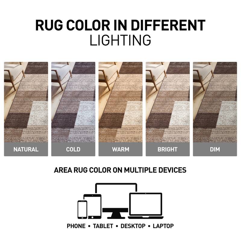 World Rug Gallery Contemporary Distressed Boxes Area Rug