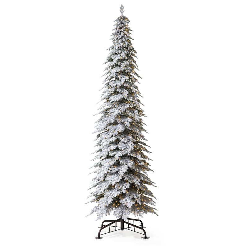 Glitzhome 15FT Pre-Lit Slim Fir or Spruce Artificial Christmas Tree with 1500/1400 Warm White LED Lights