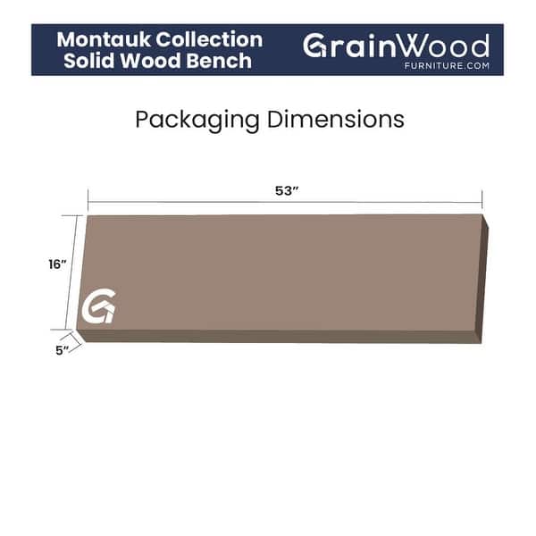 dimension image slide 0 of 2, Grain Wood Furniture Montauk Solid Wood Backless Bench