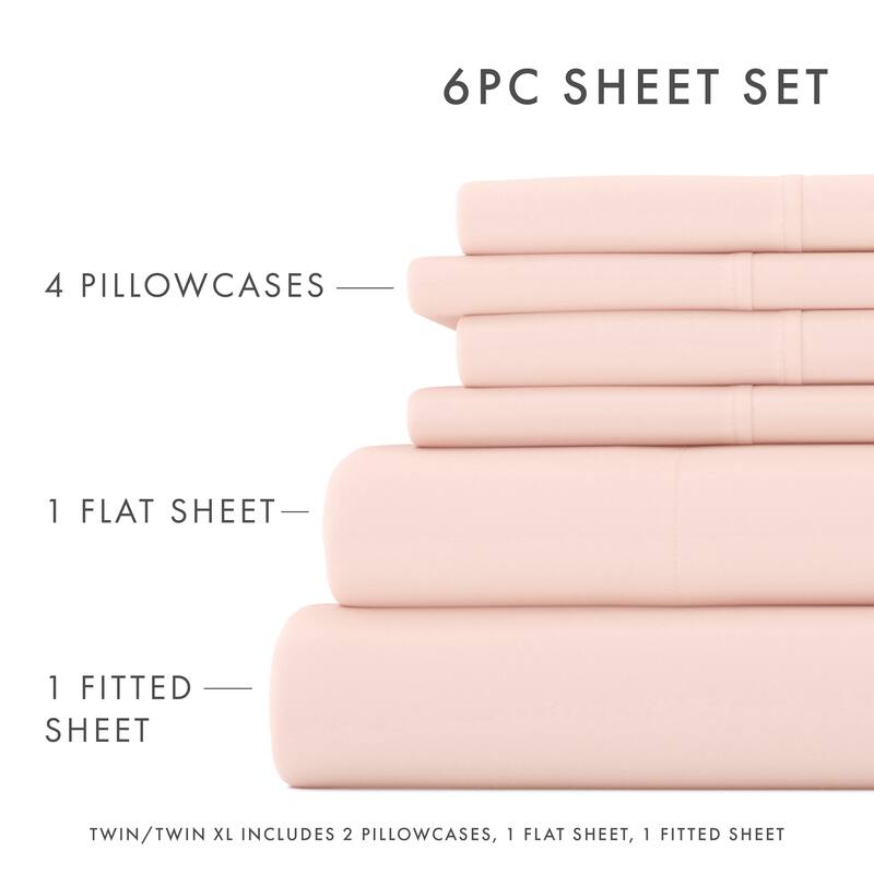 Soft Essentials Ultra-soft Deep Pocket 6-piece Microfiber Sheet Set