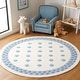preview thumbnail 1 of 10, SAFAVIEH Handmade Kids Sonngard Dots Wool Rug 5' Round - Ivory/Blue - Round