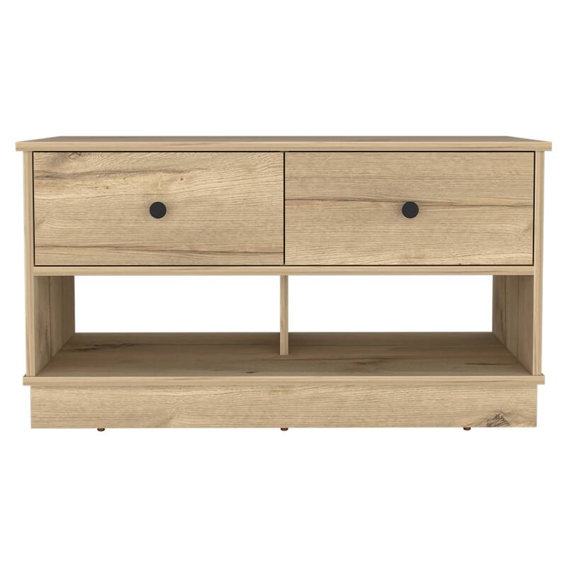 Hamilton 36-inch Wide Storage Bench with 2 Open Shelves and 2 Drawers