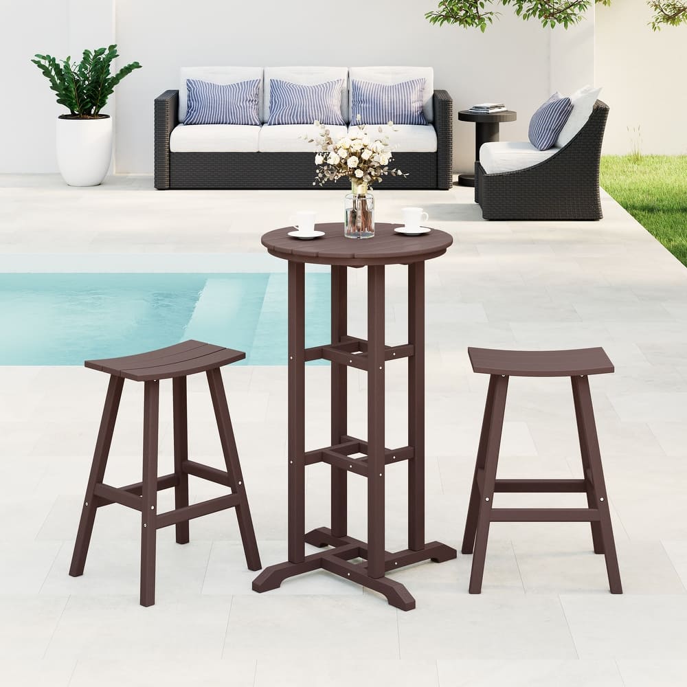 Laguna Hdpe All Weather Outdoor Patio Bistro Bar Set (3-Piece Set)