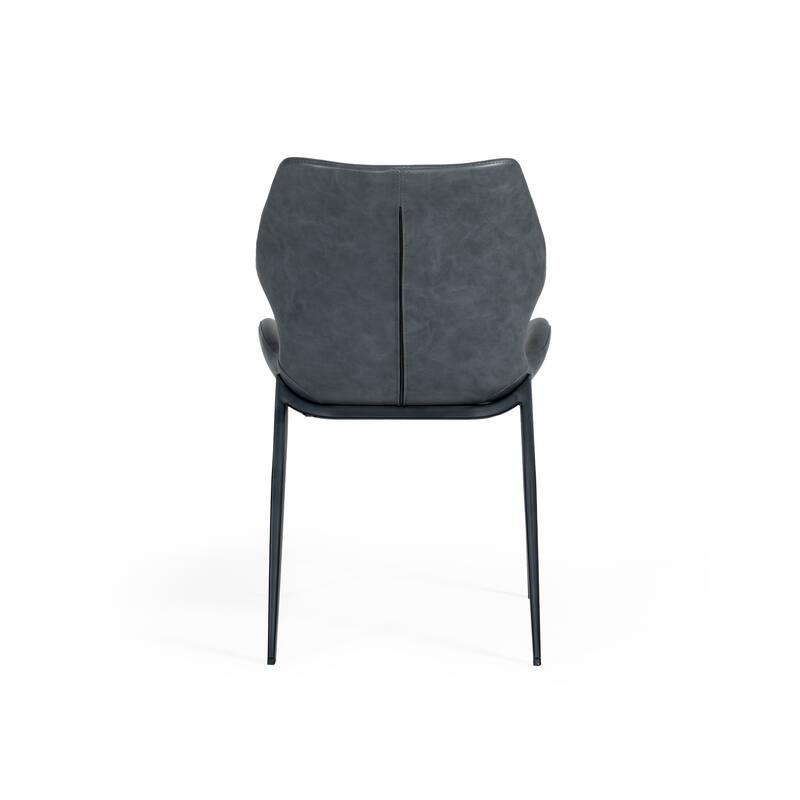 Modrest Instone Industrial Dark Grey Eco-Leather Dining Chair (Set of 2)