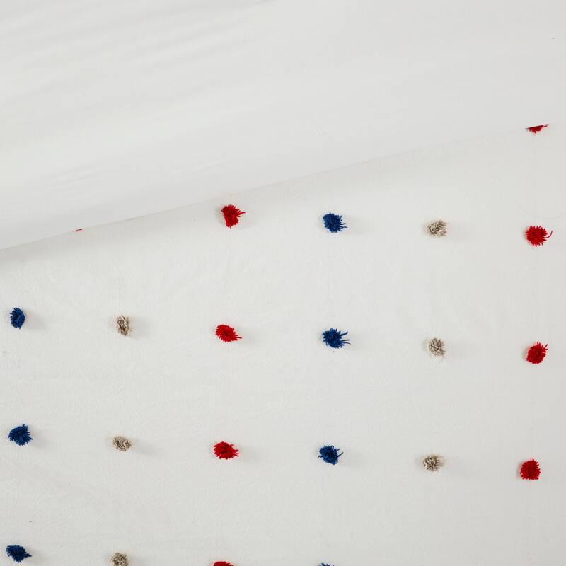 Ensley Cotton Jacquard Pom Pom Comforter Set by Intelligent Design Kids