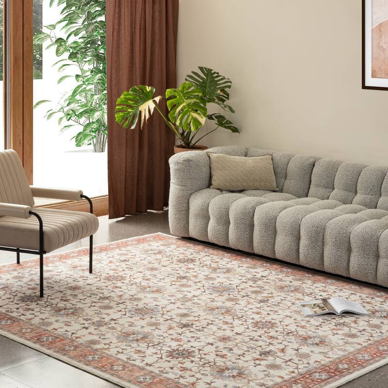 Glitzhome Vintage Persian Floral Medallion Area Rugs Collection