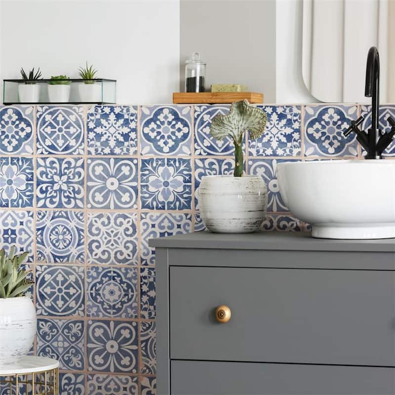 Merola Tile Faenza Azul 13" x 13" Ceramic Floor and Wall Tile