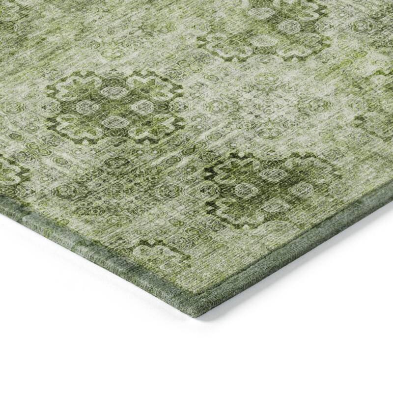 Almoro Graceful Floral Weather Resistant Timeless Fusion Runner Outdoor Rug