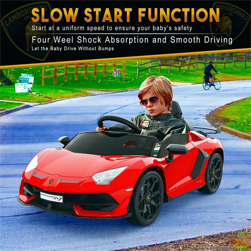 Ride on Car for Kids 12V Licensed Lamborghini Electric Vehicles Battery Powered Sports Car with Control