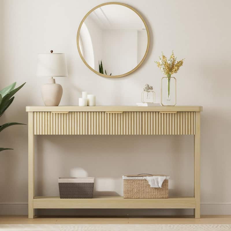 51"Wood Console Sofa Table with 3 Drawers for Living Room