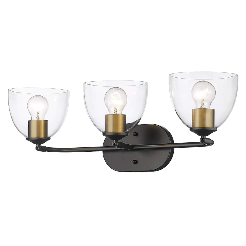 Golden Lighting Roxie 3-light Vanity in Matte Black