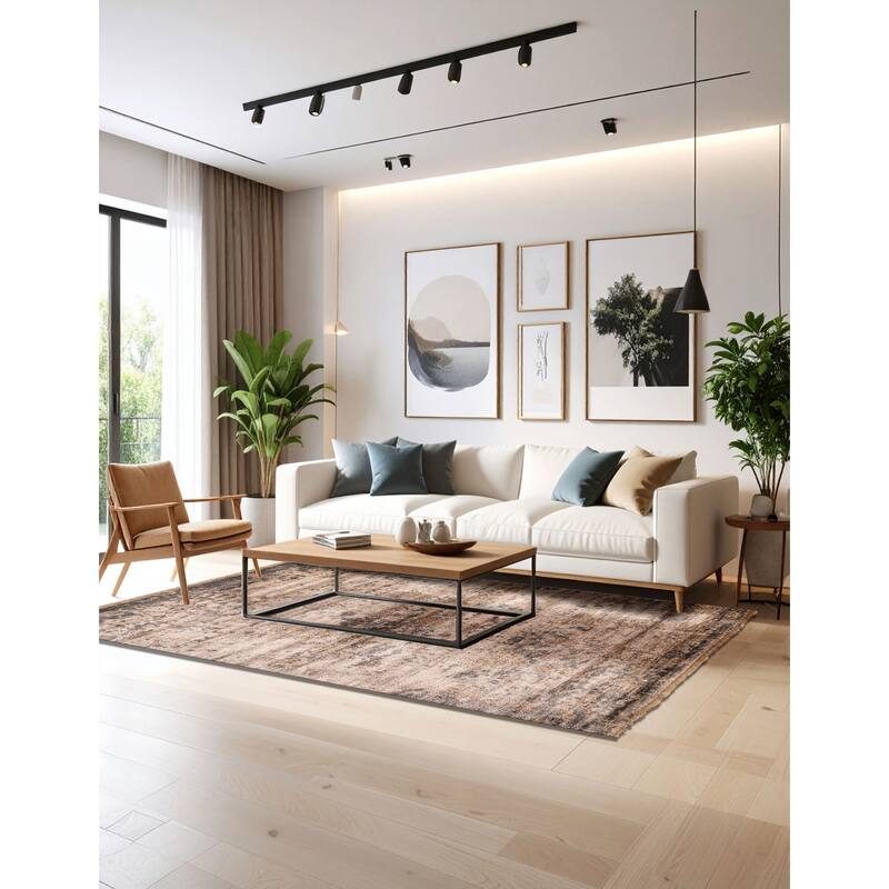 ECARPETGALLERY Hand-knotted Legacy Tan Silk Rug - 5'5 x 7'6