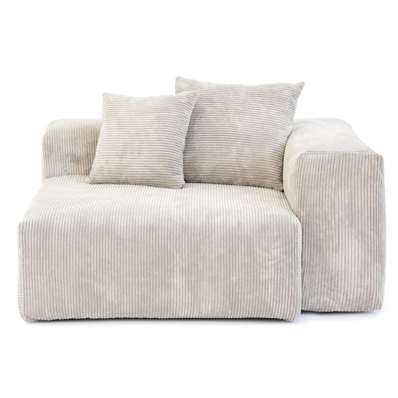 102'' L-shape Corduroy Upholstered Sectional Couch Oversize Modern Minimalist Sofa