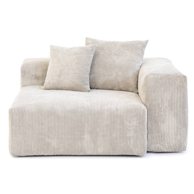 Large U-Shape Linen Reversible Modular Seating Component Sectional with 2 Ottoman