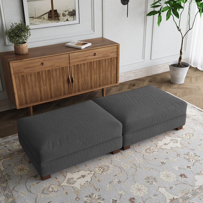 Modern Sofa Ottoman Foot Rest Stool for Living Room - Grey