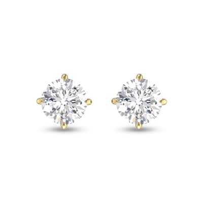 Marquee Lab Grown 1/2 Carat Round Solitaire Diamond Earrings in 14K Yellow Gold