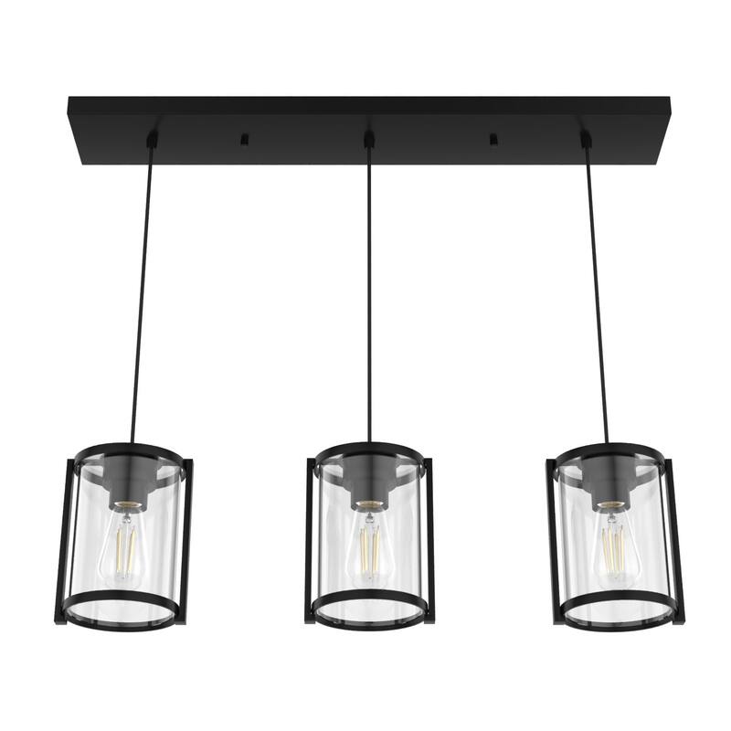 Hunter Astwood 3-Light Linear Cluster, Kitchen Island, Dining Room - Transitional, Contemporary, Modern Farmhouse