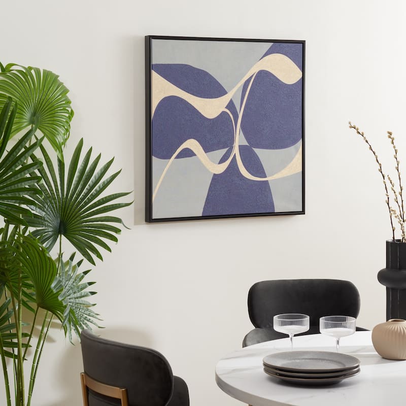 SAFAVIEH Allana In Motion Photograph, 28 x 28, Framed Wall Art - Blue/White - 28WX2DX28H - Silver