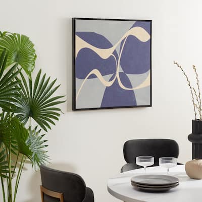 SAFAVIEH Allana In Motion Photograph, 28 x 28, Framed Wall Art - Blue/White
