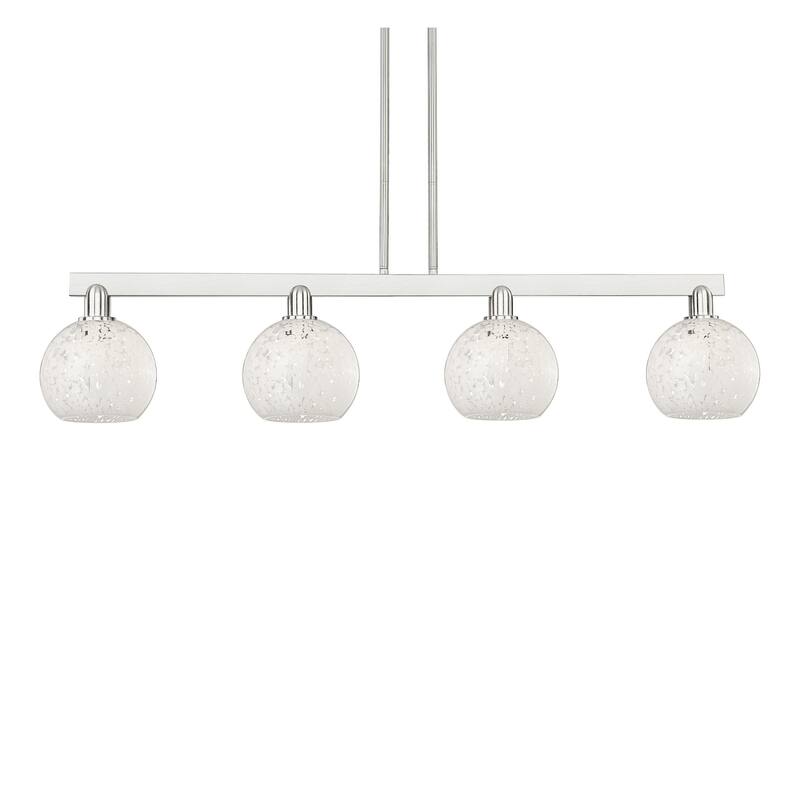 Innovations Lighting 716-4I-11-51 White Mouchette Linear White - Brushed Satin Nickel / White Mouchette