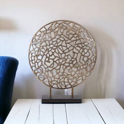 HomeRoots Bronze and Black Abstract Coral Sculpture - 17' X '19' X '3