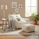 preview thumbnail 16 of 23, Plush Cloud-Like Bean Bag Chair & Ottoman Set - Soft Microsuede Lounger for Living Room/Playroom Beige