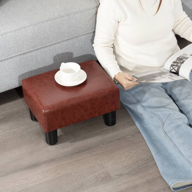 Adeco Small Rectangular Ottoman Footrest Stool Chair