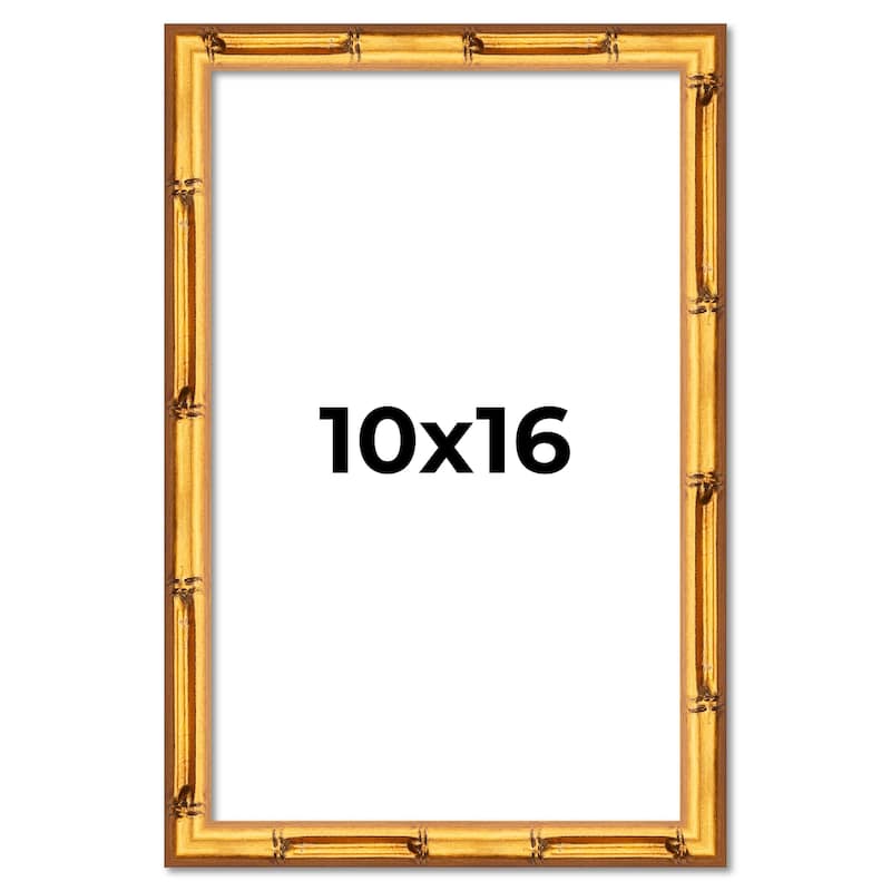 10x16 Frame Gold Bamboo Solid Wood Picture Frame | 1 Inch Moulding