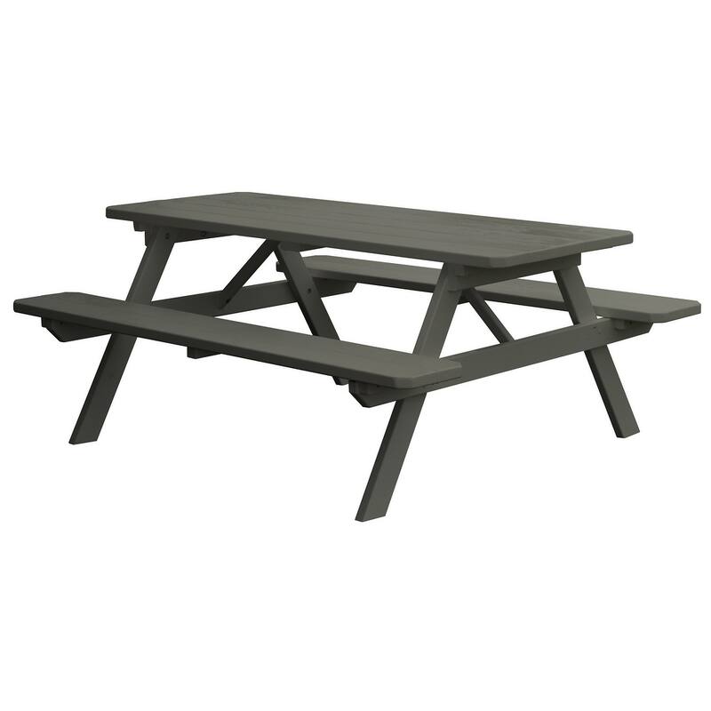 Pine 5' Picnic Table with Attached Benches