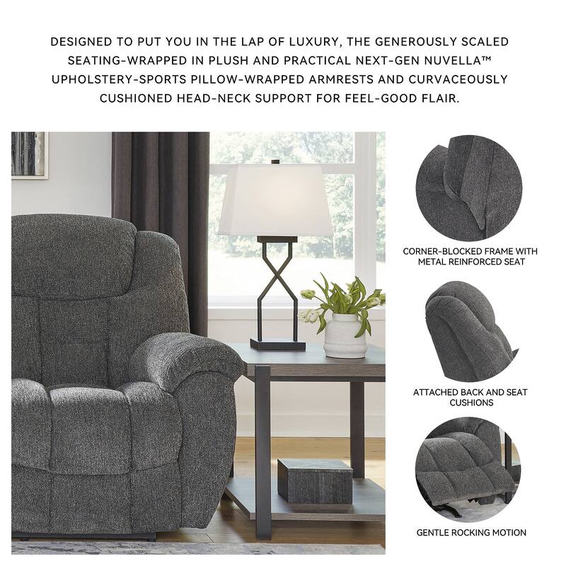 Signature Design by Ashley Foreside Gray Rocker Recliner