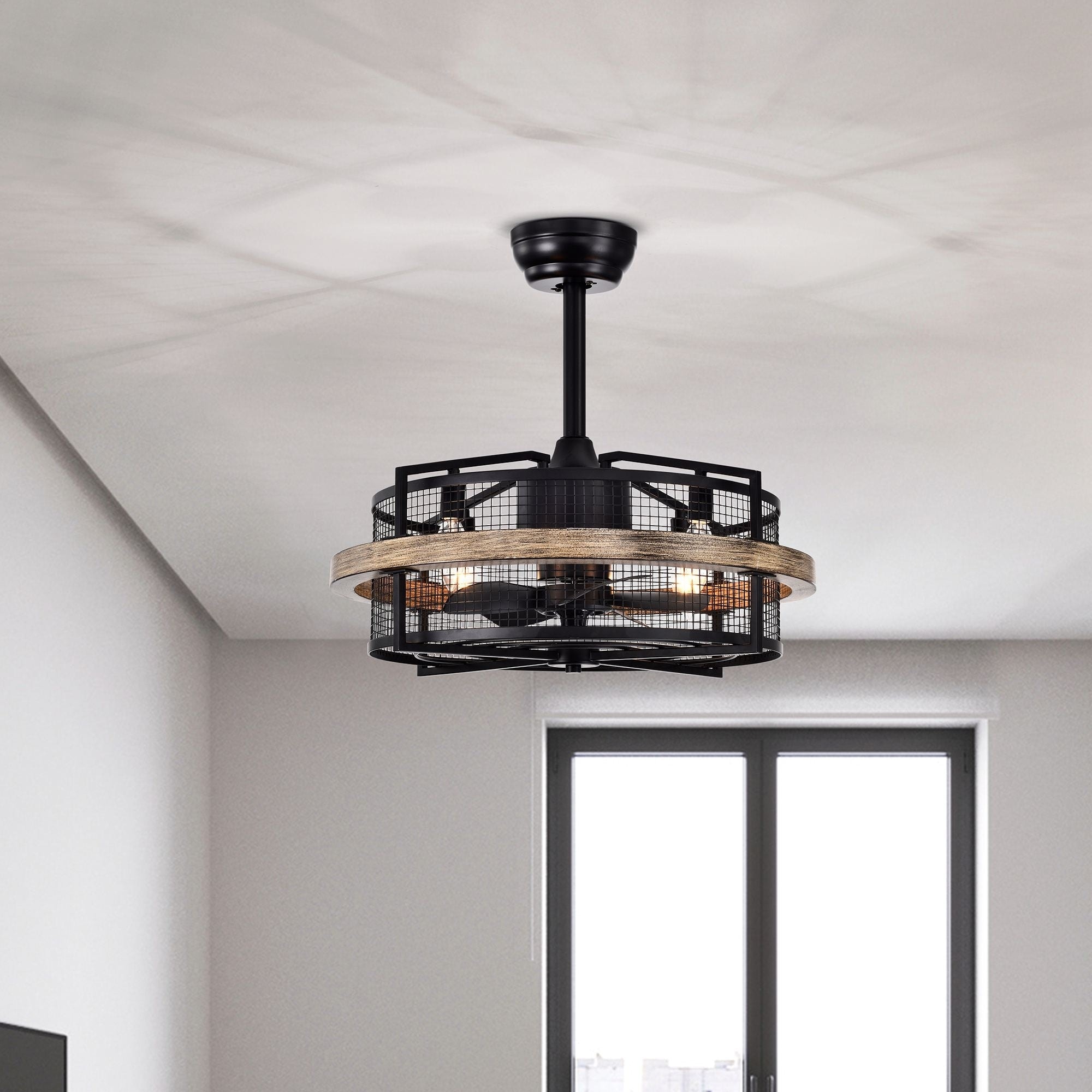 20" 5-Blade 4-Light Fandelier Ceiling Fan with Light