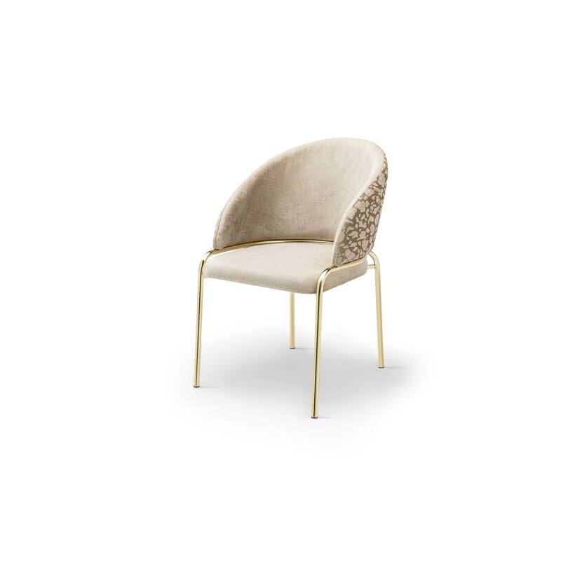 Onyx Chair With Gold Legs - Beige - 21 x 22.5 x 33.5