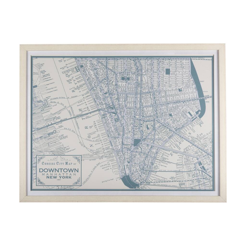 Manhattan Map II Framed Art Print