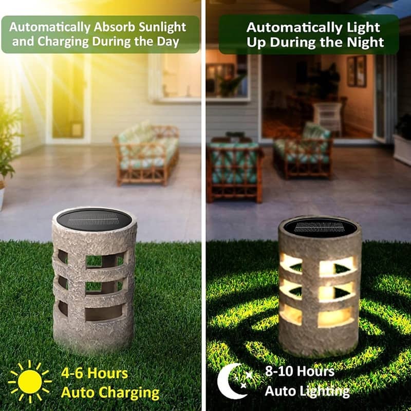 2 Pack Solar Pathway Lights Outdoor LED Garden Lights for Lawn Walkway Driveway - N/A
