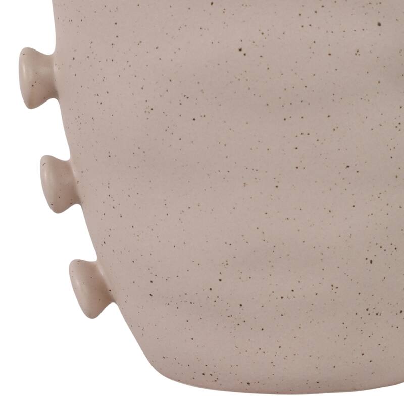 Stoneware Vase Statement-Making Tall Unique Side Detailing Home Decor