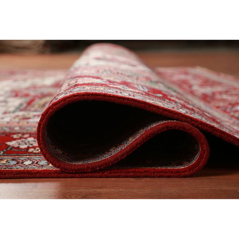 Hand Knotted Oriental 100% Wool Carpet Traditional Medallion Beige & Ivories Heriz (serapi) Area Rug - 10' 1'' X 7' 11''