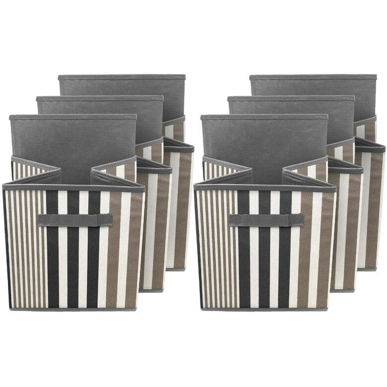 6 Pcs Foldable Vertical Stripe Line Storage Cubes Bed Bath & Beyond 39311802