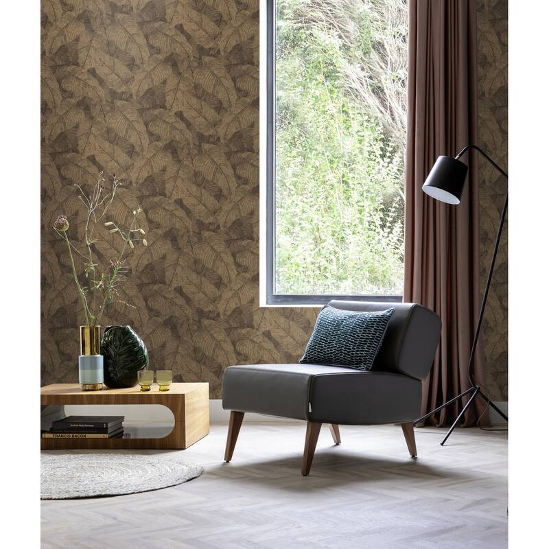 Rasch Galner Copper Leaves Wallpaper