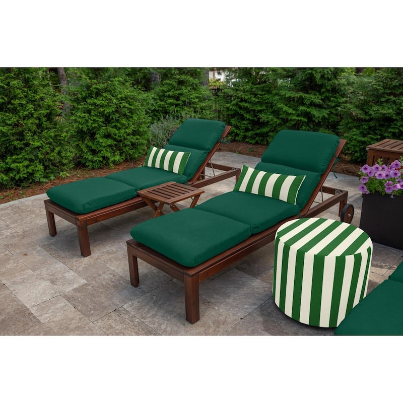 Solid 1-Piece Outdoor Chaise Cushion, 22.5"W x 74"L, Pottery - 22.5"W x 74"L