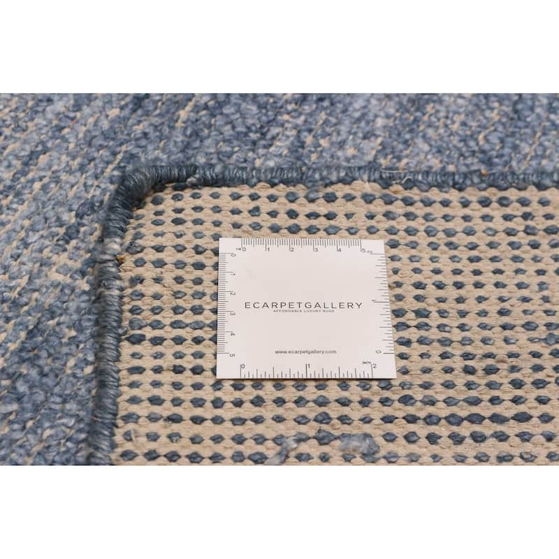 ECARPETGALLERY Hand-knotted Loreto Denim Blue Silk Rug - 5'10 x 8'10