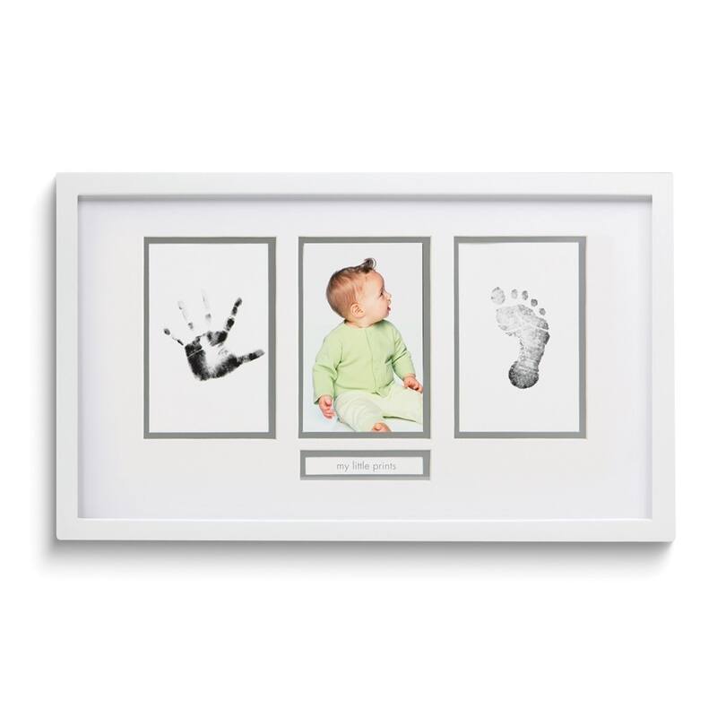 Curata Babyprints My Little Prints White 4x6 Photo Frame with Clean Touch Ink Pad