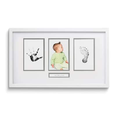 Curata Babyprints My Little Prints White 4x6 Photo Frame with Clean Touch Ink Pad