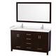 Option Espresso / Carrara Cultured Marble Top / Brushed