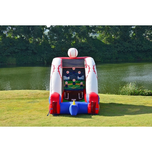 slide 2 of 5, JumpOrange Inflatable Baseball Target Game with Air Blower and Foam Bat, Commercial Grade, 15oz PVC Vinyl, 90 LBS Kids