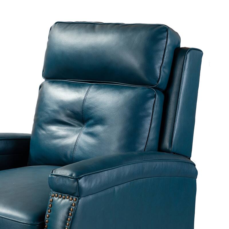 Gaspar Mid-Century Modern Pushback Recliner with Nailhead Trim by HULALA HOME