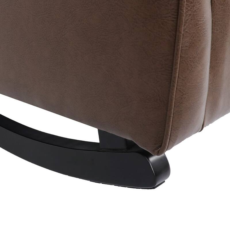 Brown Modern Rocking Chair with PU Upholstery by Christopher Knight Home
