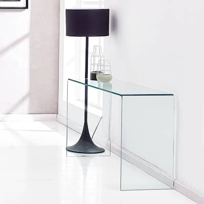 Transparent Tempered Glass Console Table Sofa Table